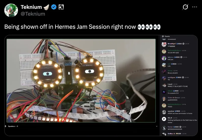 YANVI prototype being shown during a Hermes Jam live demo